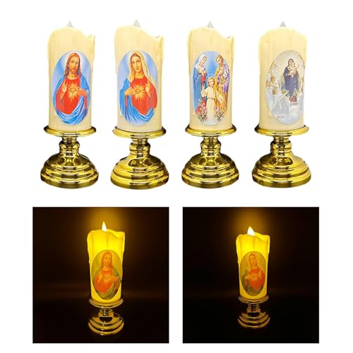 ATORSE® Flameless Electronic Candles Lamp LED Prayer for Larterns Wedding Decoration Jesus