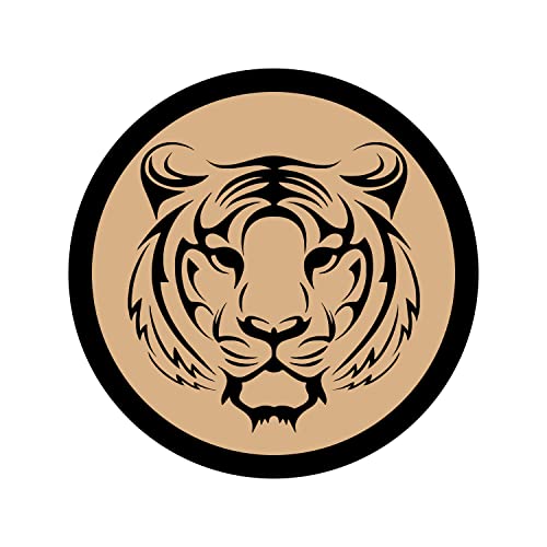 DOTME Tiger Face Wooden with Vinyl Sticker Decorative Design Wall Décor for Home Boys Girls Kids Bedroom Living Room Hall DIY Art 8 INCH (Black)