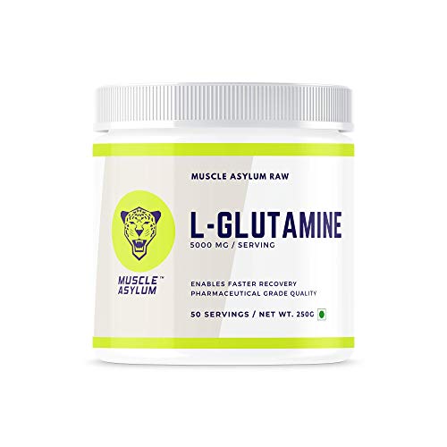 Muscle Asylum 100% Pure L-Glutamine Enables Faster Recovery- 50 Servings, 250gm Unflavored