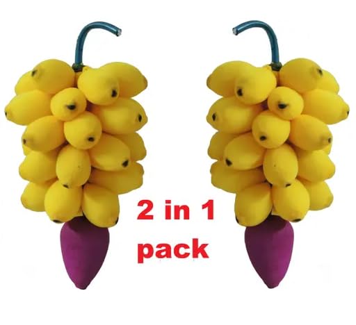 ZENRISE® Artificial Foam Banana Bunch Hanging Handicraft Decoration for Home Temple puja Festivals varalakshmi vratham, 1 feet, 2 Pieces