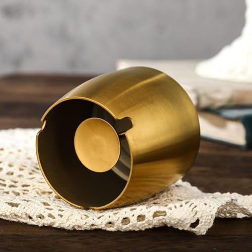 Tapered Ash Holder Portable Stainless Steel Ashtray for Villas Outdoor Patio Gold|Home & Garden|1 Stainless steel ashtray