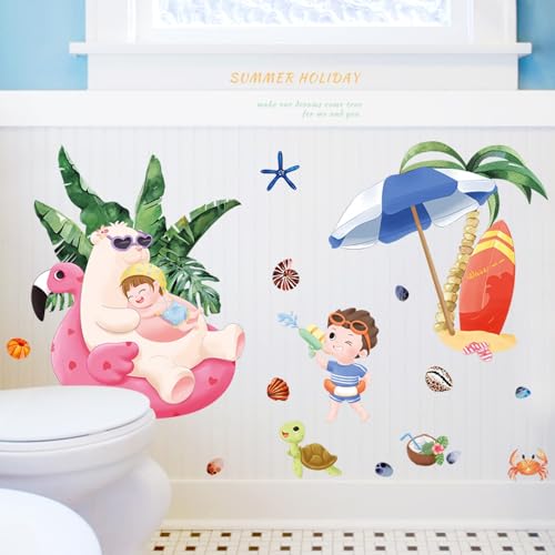 HEUREKA Summer Holiday Stickers Sand Beach TravelVinyl Kids Room Nursery Wall Sticker(70 CM X 50 CM)