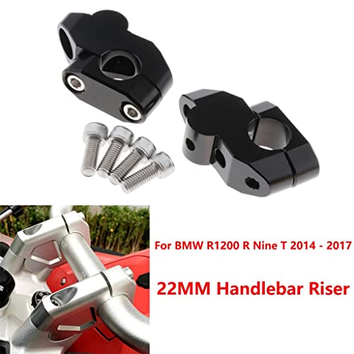 LOOM TREE® Aluminum Handlebar Mount Riser Clamp Kit For R1200 R Nine T 2014-2017 | 2Pcs X Handlebar Risers For R1200 R Nine T 2014 2015 2016 2017 4Pcs X Bolts