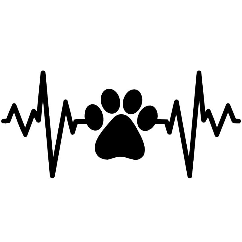 GADGETS WRAP Vinyl Wall Decal Sticker Dog PAW Print Lifeline Love Heartbeat