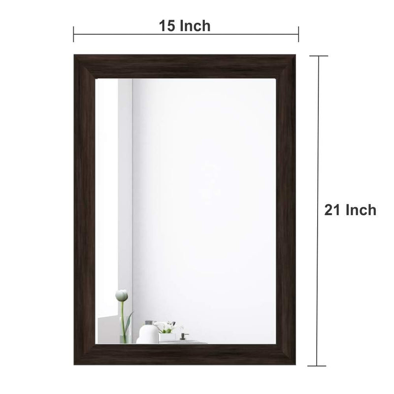 Creative Arts n Frames 15x21 inch Polystyrene Synthetic Wood Rectangular Wall Mount Mirror (Flower Wenge, 15 x 21)