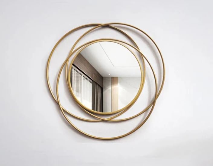 Urban Craft Round Wall Mirror, DIY Assembly, Spiral Design, for Living Spaces, Home Decor