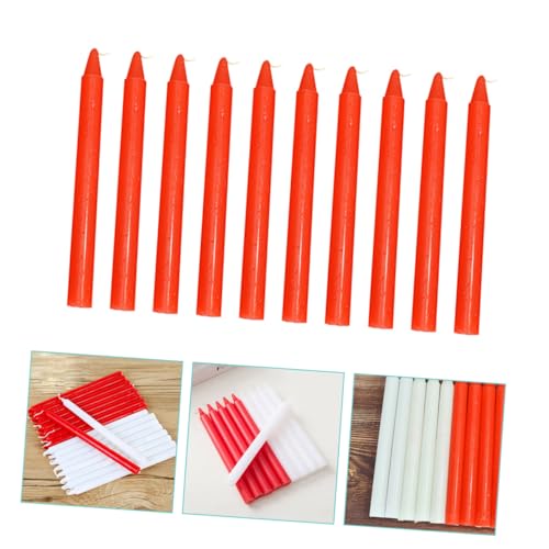 ABOOFAN 20 Pcs Emergency Candle White Taper Candles Lantern Dinner Table Candles Household Candles Spell Candles Fireplace Candles Paraffin Banquet Wedding Emergency Supplies Red