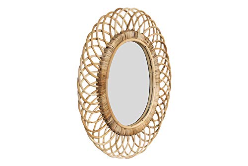 Creative Co-op Oval Woven Bamboo Wall Mirror, Brown