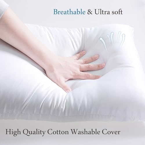 CUSHIO™ White Micro Fibre Pillow - Size 26"x16" (Pack of 3) - Enhance Your Sleep Quality | Wake Up Refreshed