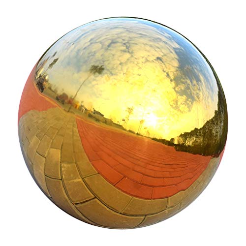 ATORSE® 304 Stainless Hollow Ball Seamless Mirror Ball Sphere Home Garden Gold 225Mm