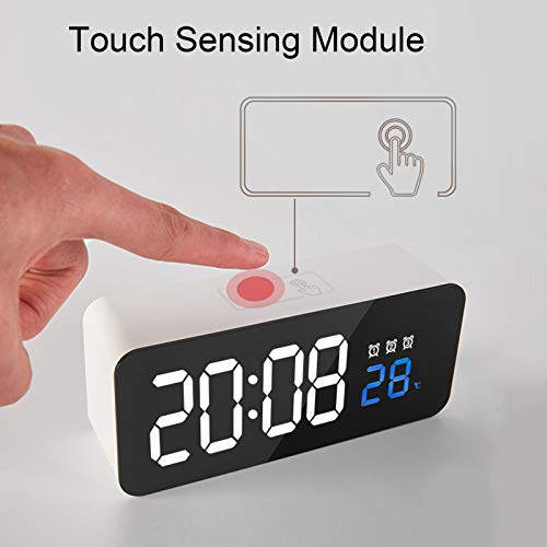 Bedside Clock, Automatic 3‑Speed Light‑Sensing Digital Clock, Smart Multifunctional Desk for Kids Bedroom Heavy Sleepers Bedside