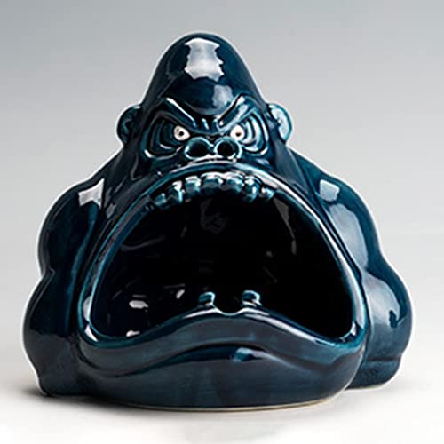 LR Decor E-Shop Ceramic Ashtray Car Home Office Ash Tray Plate Incense Burner Decor Blue