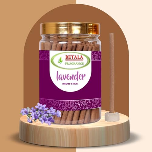 Betala Fragrance Lavender Flavour Dhoop Sticks, Pack of 200 g Dhup Stick with Holder Stand (200 Gm)