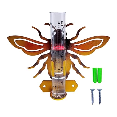 SECRET DESIRE Fence Mounting Landscape Glass Tube Animal Rain Gauge for Yard Backyard Lawn
