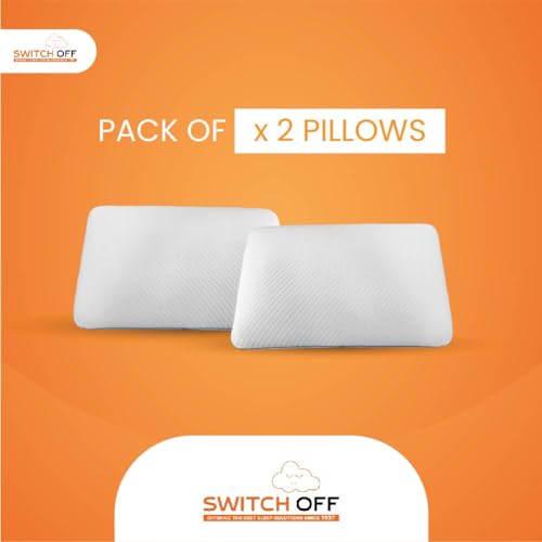 Switch-off Smart Adjustable Memory Slim Pillow Pillow,Discover The Perfect Pillow for Your Best Night's Sleep (17X27Inch) (Pack of 2)