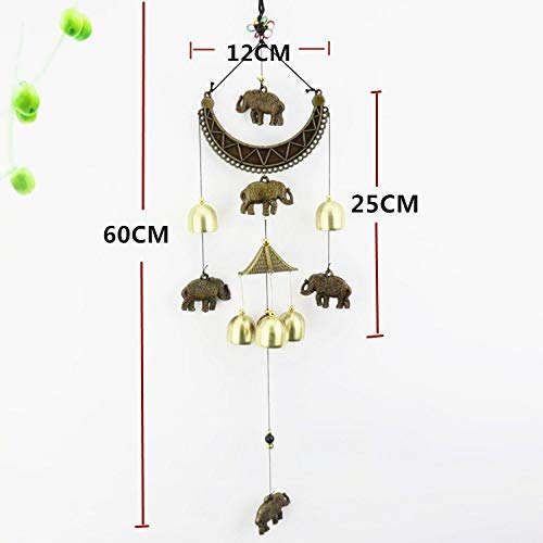 CrazyCrafts Metal Wind Chimes for Home Balcony Garden Positive Energy, Home Decor Hanging Long Brass Bells Gifts for Loved Ones 5 Bell with a Moon Shape Hanging Bells