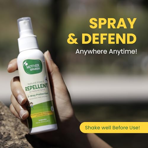 Mother Sparsh Natural Insect Repellent Spray For Babies | With Citronella, Eucalyptus & Lemongrass Oil | 100% Protection from Mosquitoes, Fleas and Ants- 100ml