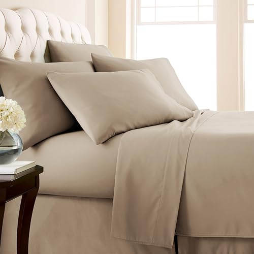 King, Taupe : Southshore Fine Linens - 6 Piece - 21 Inch - Extra Deep Pocket Sheet Set (King, Taupe)