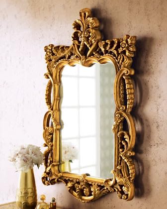 The Zara Enterprises Wood MDF Bord Wall Mirror Frame Colour Golden Large 24 X 36Inch Only Frame with Out Mirror