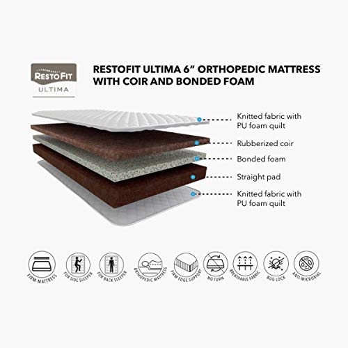 Home Centre Restofit Ultima 6" Orthopedic Coir MattressWith Bonded Foam 180 x 195 cm