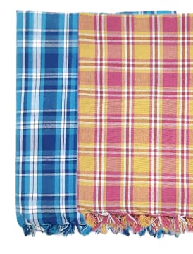 nissi 100% Cotton Made Blanket || Pack of 2 || (Pink Blue)