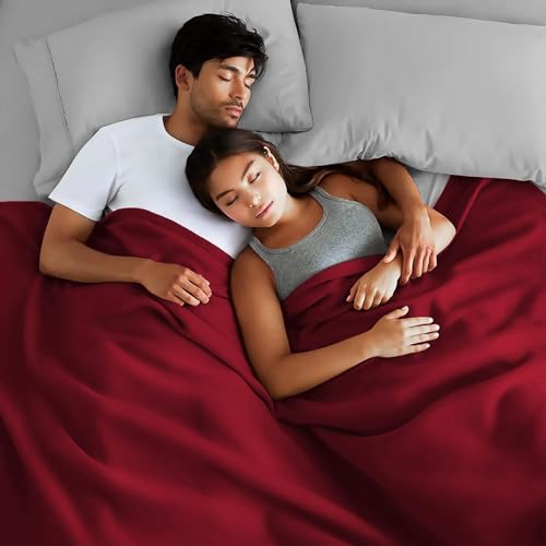 STARNSTYLE Polar Fleece Blanket Warm & Cozy - Premium Fleece Blanket - Blanket for Double Bed, Sofa, Camping, Travel and Cold Nights - Lightweight Blanket (Double Bed 90x90 Inches) Maroon