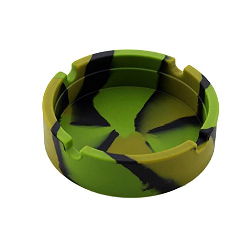 Fashion My Day Creative Environmental Camoue Silicone Ashtray Green Camo
