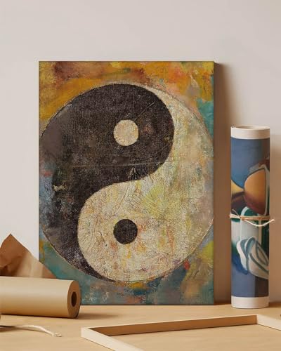 GADGETS WRAP Canvas Gallery Wrap Framed for Home Office Studio Living Room Decoration (11x14inch) - Yin Yang Print