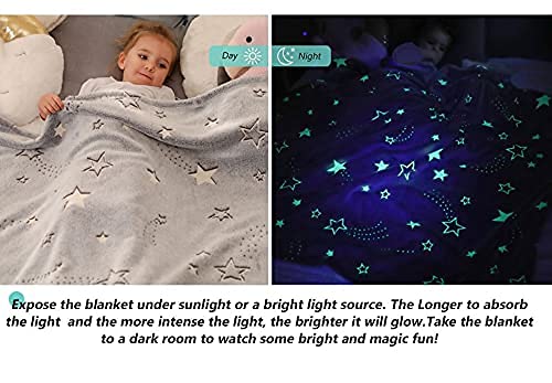 AHC Glow in The Dark Polyester Microfiber Blanket for Kids (Pink 150 x 100 cm)