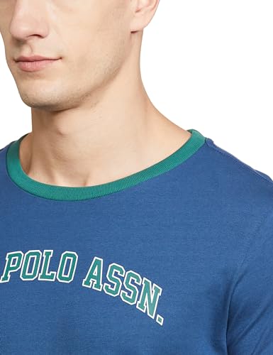 U.S. POLO ASSN. Mens HS Round Neck T-Shirts (UDTSHS0447_Navy_M)