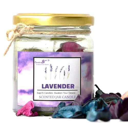 White Paraffin Wax Jar Candle, Lavender (Set of 1)