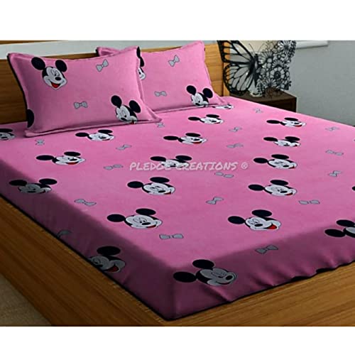 PLEDGE CREATIONS 146 TC Microfiber Double Bedsheets Combo Pack of 4 Bedsheet with 8 Pillow Covers (6X7 feet Bed, 225X220 cm,) बेडशीट डबल बेड