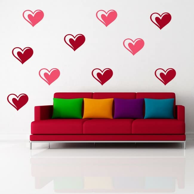 GADGETS WRAP Vinyl Decal Sticker Love Heart Wall Sticker Pack