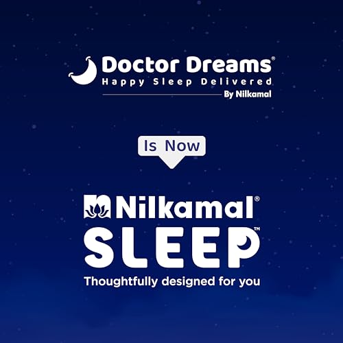 Nilkamal Sleep Plus Memory Foam 6 Inch Queen Size Mattress | Reversible Design | Orthopedic Support | Soft Cover | Breathable Knitted Fabric | Bed in Box | 10 Year Warranty, (78 x 60 x 6) Blue & White