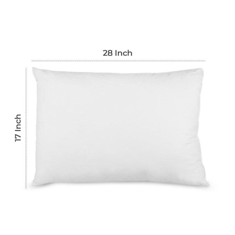 Sleepsia Premium Fiber Pillow | Hotel Quality Pillow | White - Set of 2, Size 17x28