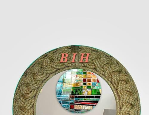 Big international handicraft Hand oprated Well Mounted Home Decor Jute Rope Mirror (Round, 24,inch)