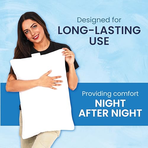 The Byke Home Comfort Sleep Pillow | 16 x 24 Pack of 4 | Premium IMP Fiber | Suitable for All Sleeping Positions | No Flatness, Comfortable, Durable, Soft & Washable – Ultra White