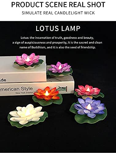 V R ENTERPRISE Plastic Decor Tealight Mini Led Candles, Led Tealight Candle, Ultra Bright Amber Yellow Light Flameless & Smokeless Candles (Floating Lotus Pack of 6)