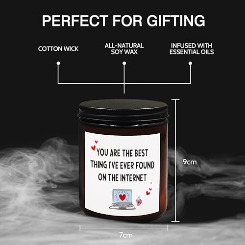 XUISWELL You are The Best Thing I've Ever Found on The Internet Scented Jar Candles, Valentine's Day Gifts for Him Her, Anniversary Birthday Gifts for Husband Wife Boyfriend Girlfriend, Couple Gifts