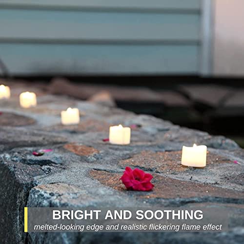 The Decor Affair 48-Pack Battery Tea Lights Bulk, Long-Lasting Tea Lights Battery Operated, Flameless Flickering Romantic Wedding Candles for Wedding Proposal Anniversary Holiday Decoration.