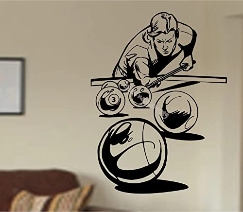 GADGETS WRAP Wall Decal Vinyl Sticker for Home Office Room Decoration Pool Player Shooting Ball Wall Stickers