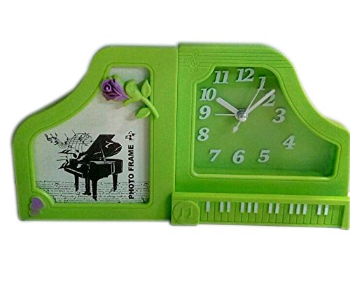 Easy Store Table Clock with Photo Frame Green Color