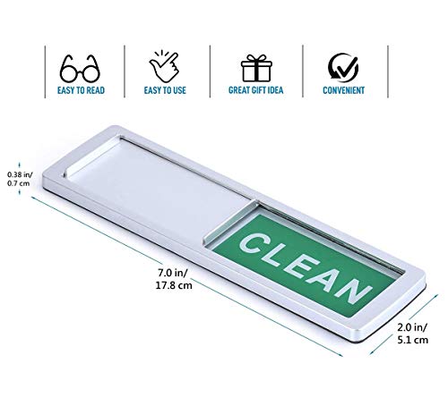 Dishwasher Clean Dirty Indicator, Easy to Read & Slide, Can DIY Sign (Black Dirty/Clean)