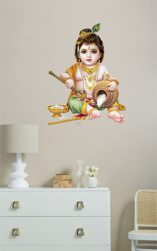 DreamKraft makhan chor Multicolour Vinyl Size 64 cm X 50 cm Wall Sticker