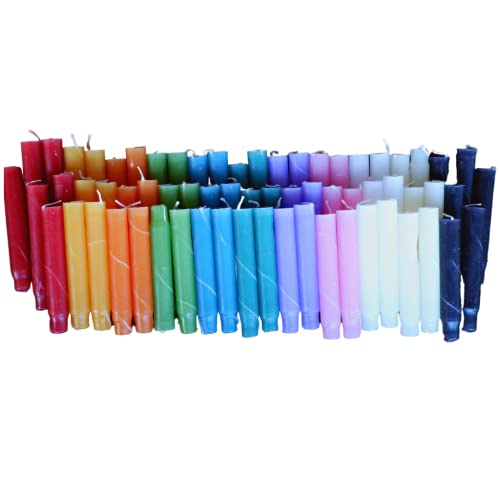 Candlestock Hippie Drippy Drip Candles - Pack of 66 Dripping Taper Candles - Wine Bottle Melting Candle (6 of Each Color)