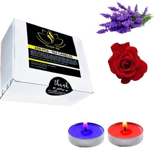 STRIPLE UP Scented Candles, Pack of 100, 50 - Lavender & 50 - Rose