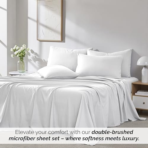 Southshore Fine Linens 6 Piece - Extra Deep Pocket Sheet Set - WHITE - California King by Southshore Fine Living, Inc.