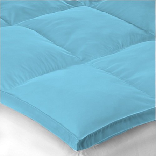 Jaipur Linen 3000 GSM Single Bed Finest Imported Super Microfiber Mattress Padding/Topper- 36 Inch X 78 Inch -Sky Blue