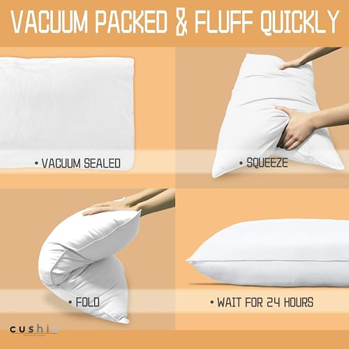 CUSHIO™ White Micro Fibre Pillow - Size 26"x16" (Pack of 2) - Enhance Your Sleep Quality | Wake Up Refreshed