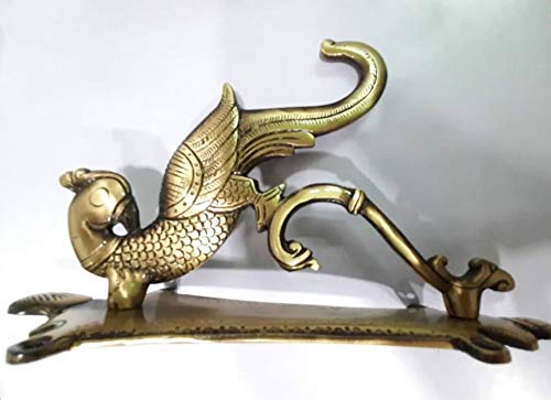 Brass India 100% Pure Brass Peacock Decorative Stand | Furniture Showpiece Hardware | Antique Finish | 9" ; 850gms |